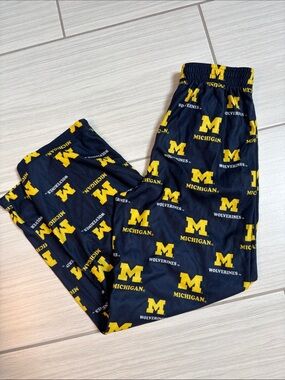 Michigan Wolverines Navy & Yellow Kids Pajama Bottoms M (10-12)